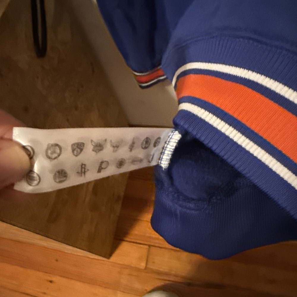 NBA UNK New York Knicks Hoodie Blue Embroidered Basketball Sweatshirt size Large - Picture 4 of 16